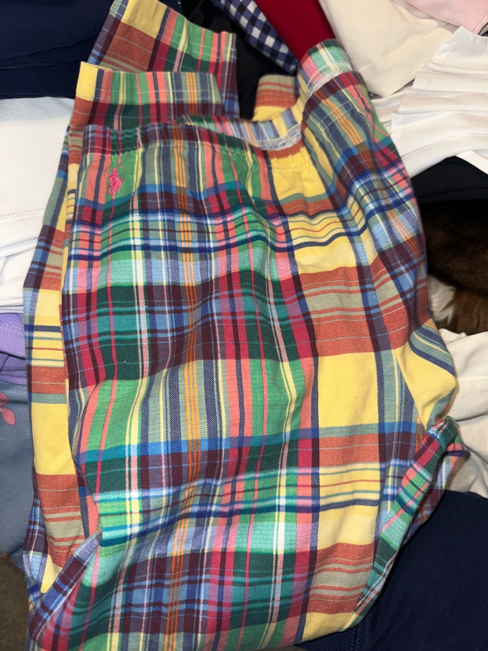 Polo by Ralph Lauren Multicolor Plaid Kids Leggings - Yellow, Green, Blue, Red